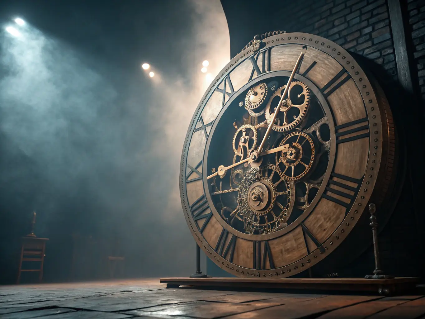 A graphic showing a clock with gears inside, symbolizing 24/7 availability. The image is set against a backdrop of interconnected nodes, representing constant connectivity and support.