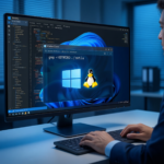 WindowsでLinuxコマンドを実行しているイメージ図
